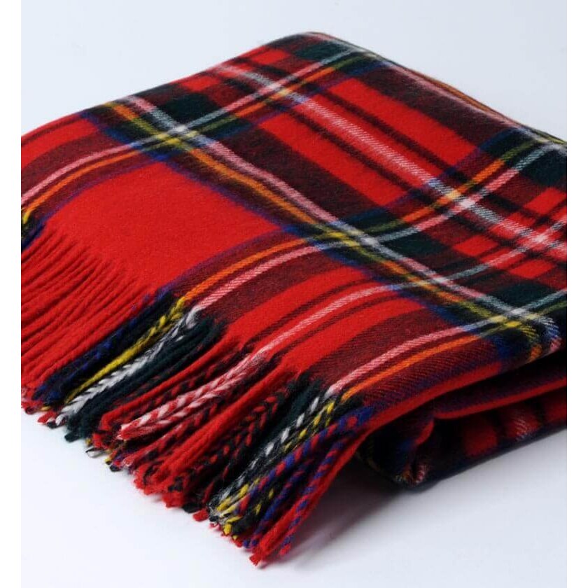 Plaid Écossais Royal Stewart – Laine Mérinos Chaude et Douce