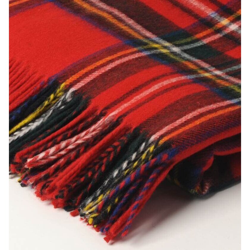 Plaid Écossais Royal Stewart – Laine Mérinos Chaude et Douce