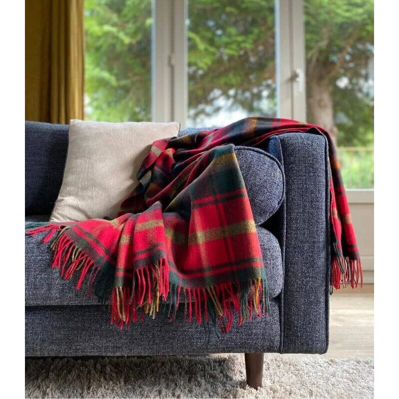 Plaid écossais tartan – laine mérinos pure et confortable