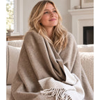 Plaid en cachemire et laine – design réversible double face
