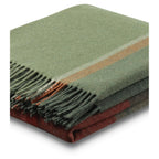 Plaid en Cachemire et Laine – Motif Carreaux Vert Orange