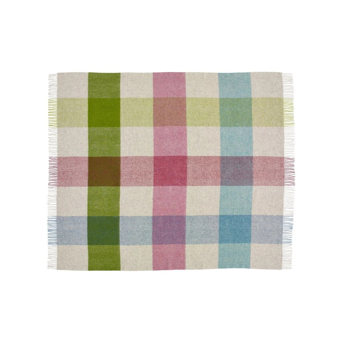 Plaid en laine à carreaux – teintes pastels multicolores