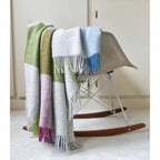 Plaid en laine à carreaux – teintes pastels multicolores