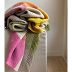 Plaid en laine – Carreaux multicolore chaleureux et doux
