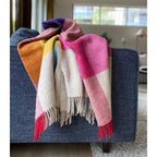 Plaid en laine – Carreaux multicolore chaleureux et doux