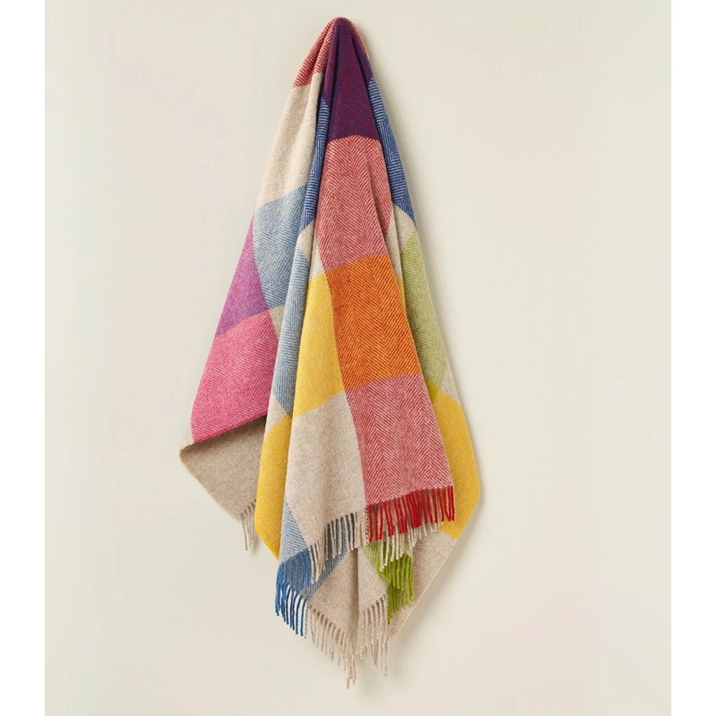 Plaid en laine – Carreaux multicolore chaleureux et doux