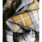 Plaid en laine écossaise – Tartan jaune et gris, tissage britannique