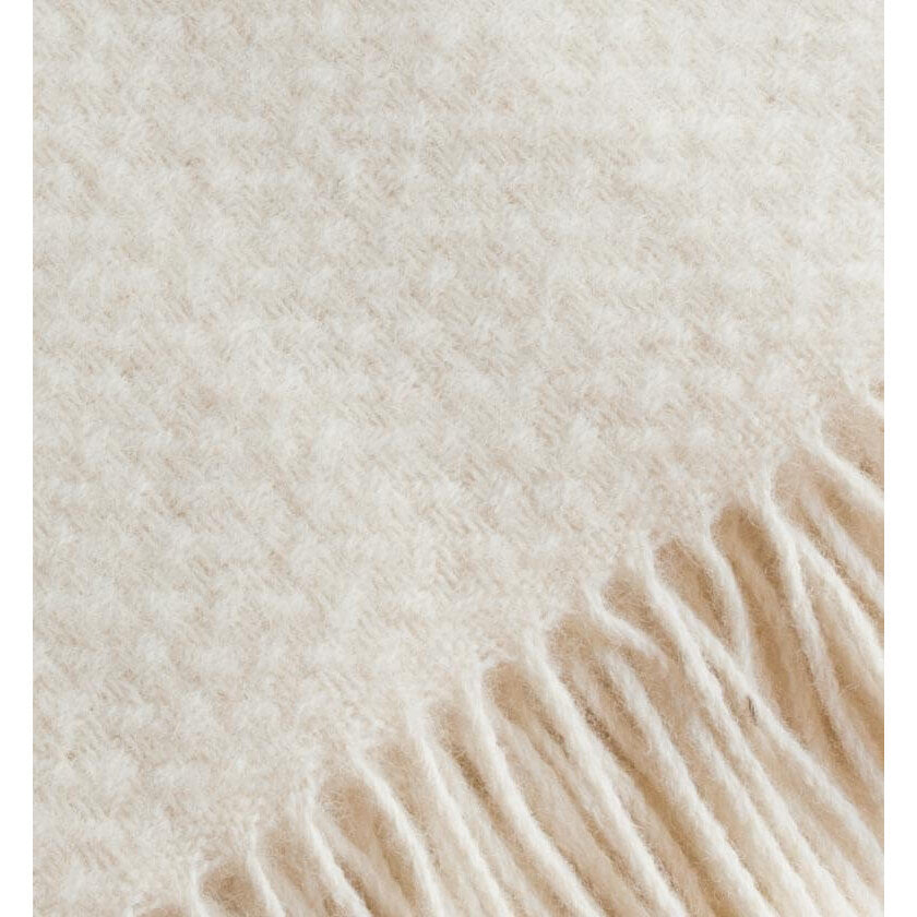 Plaid en laine pure – couverture blanche cassée grand format