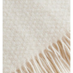 Plaid en laine pure – couverture blanche cassée grand format