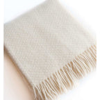 Plaid en laine pure – couverture blanche cassée grand format