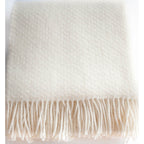 Plaid en laine pure – couverture blanche cassée grand format