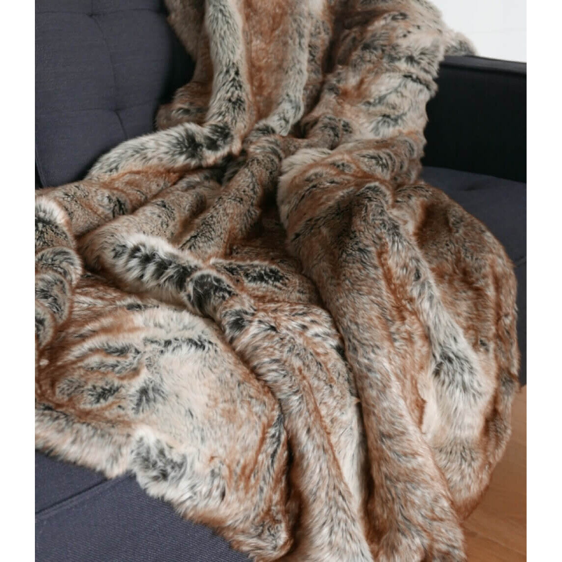 Plaid fausse fourrure renard – textures cosy et moelleuses