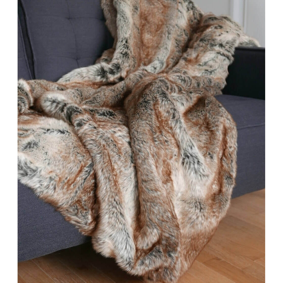 Plaid fausse fourrure renard – textures cosy et moelleuses