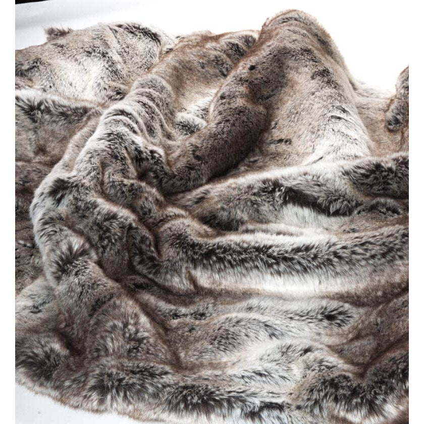 Plaid Gris en Fausse Fourrure – Enveloppe Chaleureuse