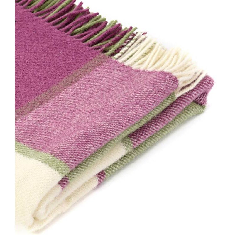 Plaid Laine Écossais – Couverture Carreaux Framboise