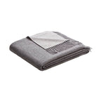 Plaid laine et cachemire – réversible gris clair et anthracite