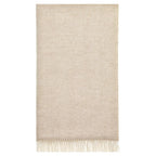 Plaid laine mérinos – Couverture chevrons beige confortable