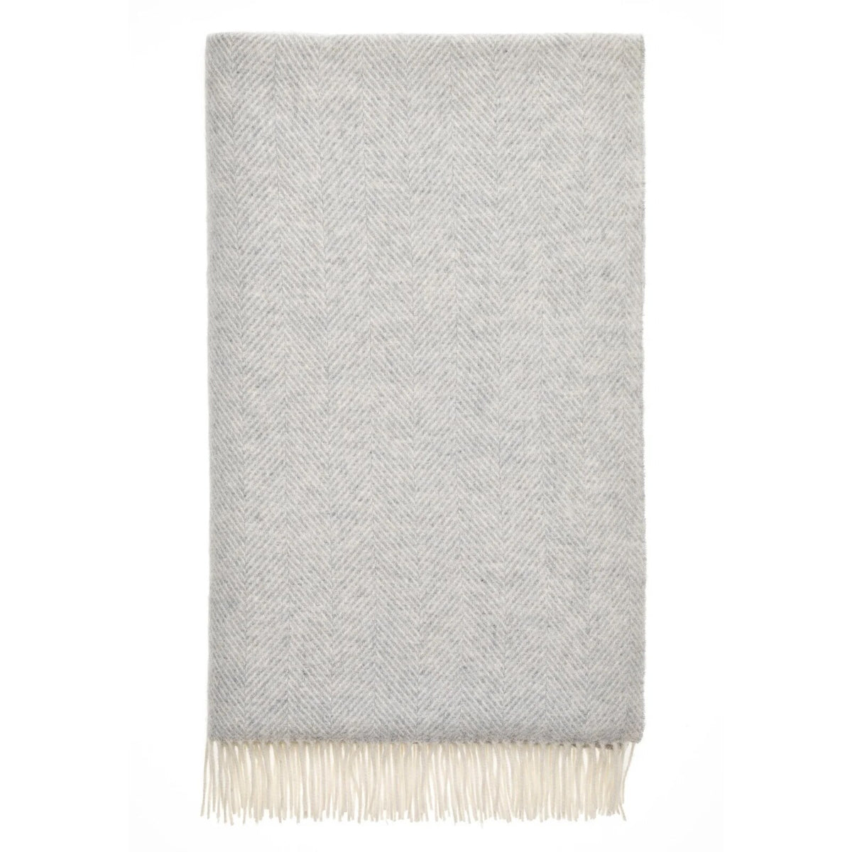 Plaid Mérinos Chevrons Gris – Laine Souple et Moelleuse