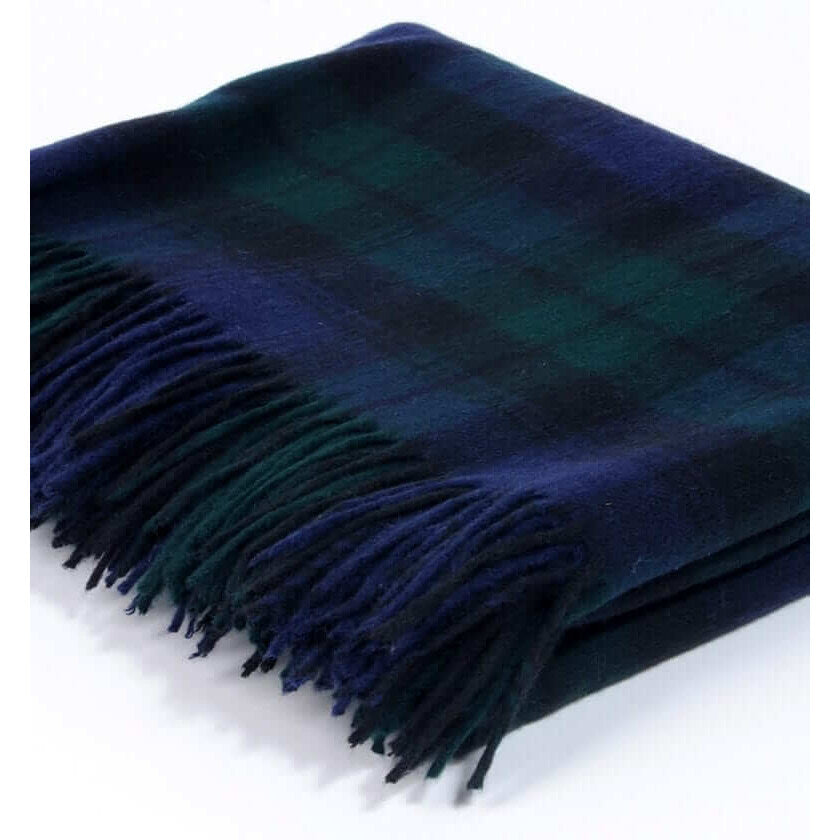Plaid tartan en laine mérinos – Black Watch pour canapé