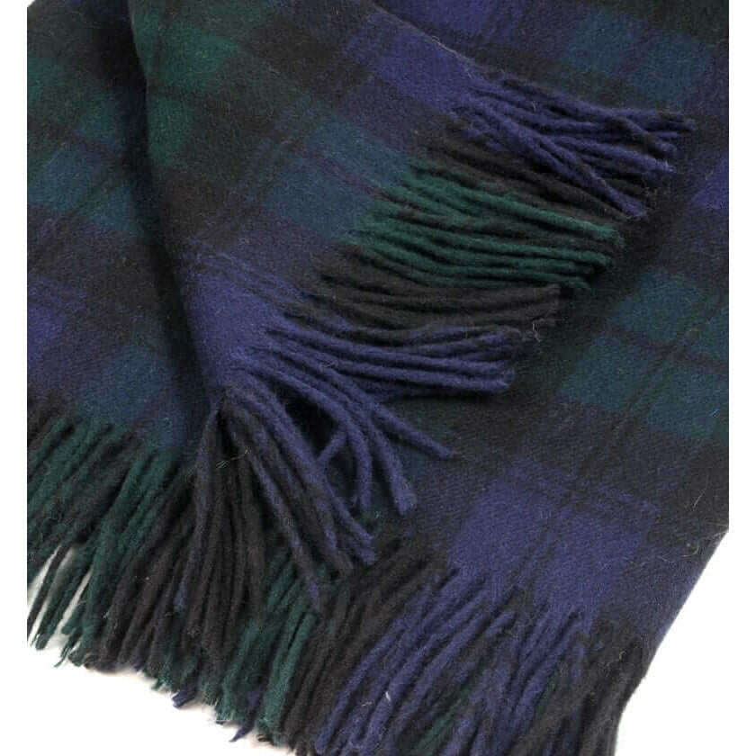 Plaid tartan en laine mérinos – Black Watch pour canapé