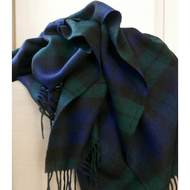 Plaid tartan en laine mérinos – Black Watch pour canapé