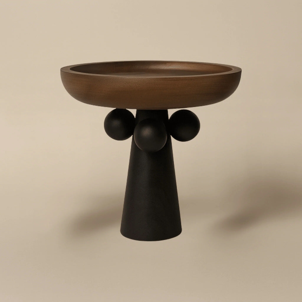Plateau bois sculptural – Piédestal pour bougies et bijoux