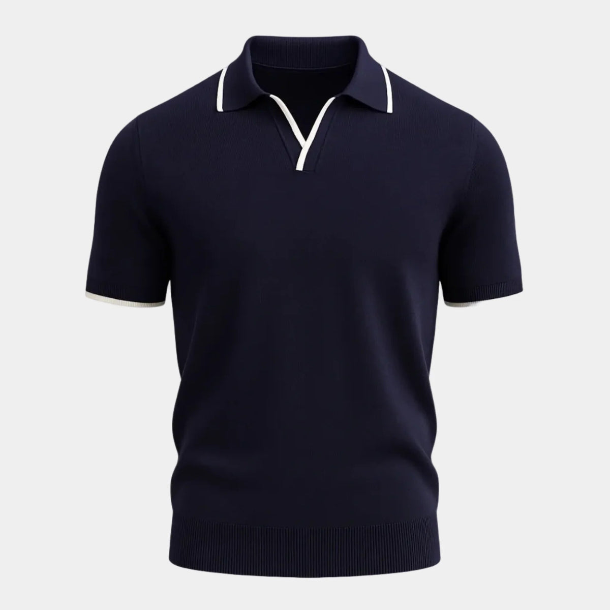 Polo homme – col ouvert sans boutons, manches courtes