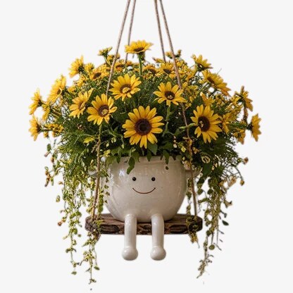 Pot de fleurs suspendu avec corde – suspension design