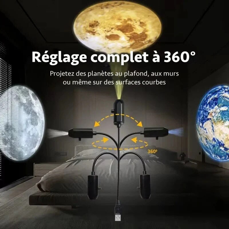 Projecteur LED de Noël – rennes et flocons hivernaux