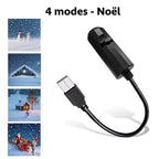 Projecteur LED de Noël – rennes et flocons hivernaux