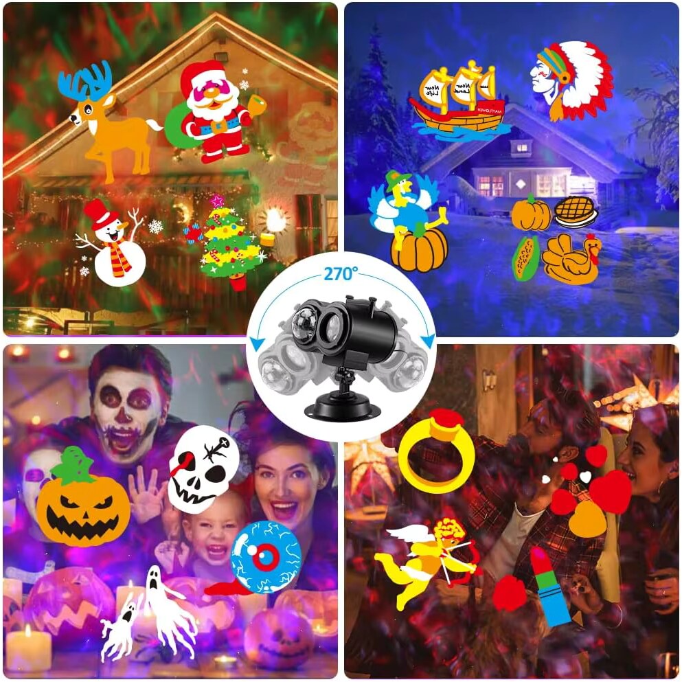 Projecteur LED extérieur – double tête Halloween et Noël