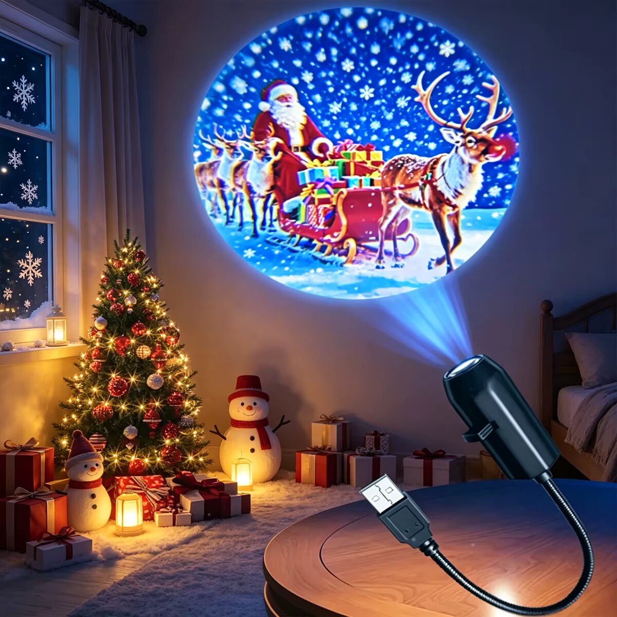 Projecteur lumineux – décoration festive murale et plafond
