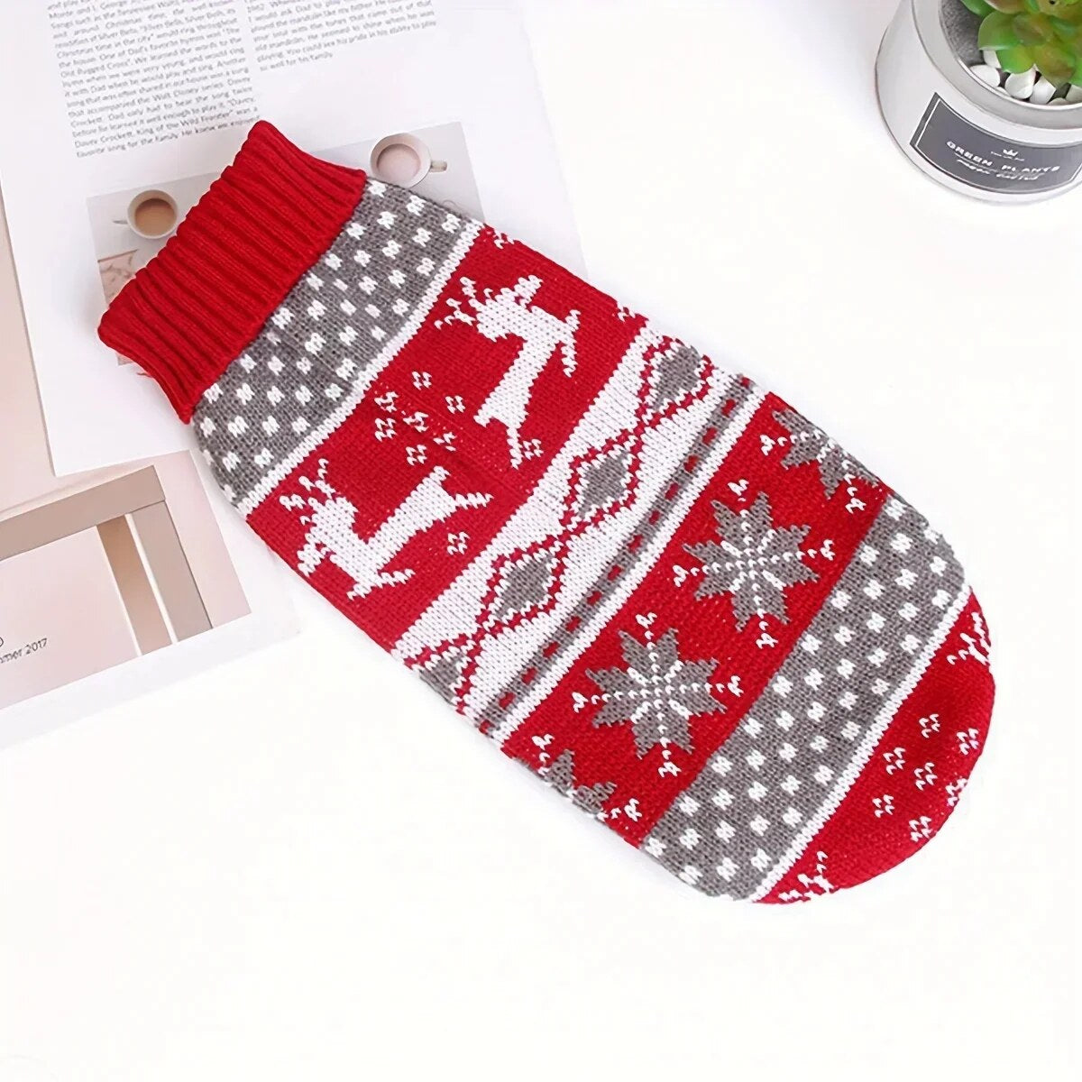 Pull de Noël pour chien – maille acrylique, intérieur et extérieur