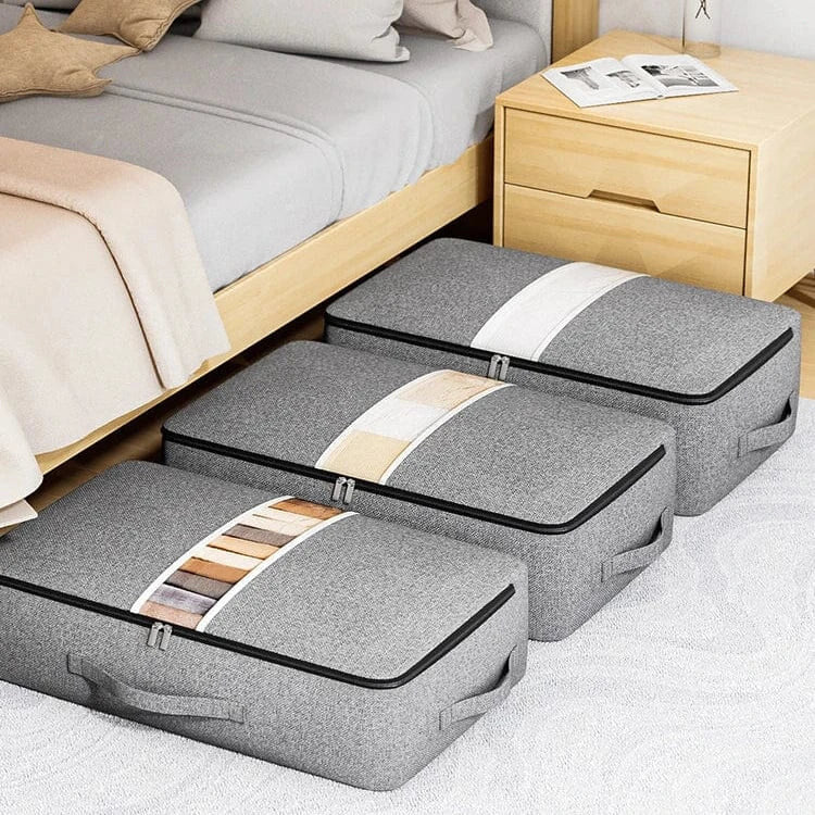 Rangement sous lit – Boîte plate avec bande transparente