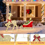 Renne lumineux de Noël – décoration musicale avec traîneau