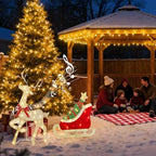 Renne lumineux de Noël – décoration musicale avec traîneau