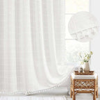 Rideaux de douche – lin imperméable avec motifs bohèmes