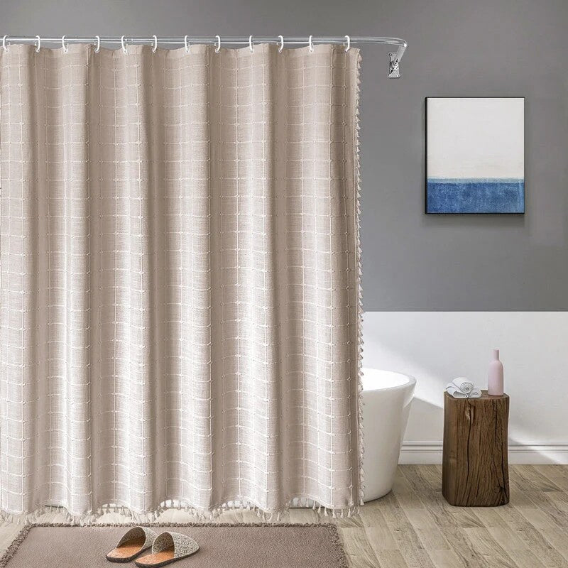 Rideaux de douche – lin imperméable avec motifs bohèmes