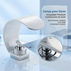 Robinetterie de vasque – cascade design croissant chromé