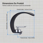 Robinetterie de vasque – cascade design croissant chromé