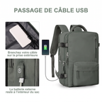 Sac à dos de voyage 35 L – compartiment à chaussures et port USB