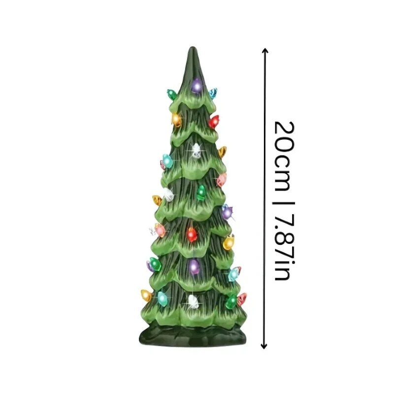 Sapin de Noël lumineux en céramique – LED et minuterie