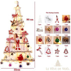 Sapin de Noël mural lumineux – décoration murale rouge