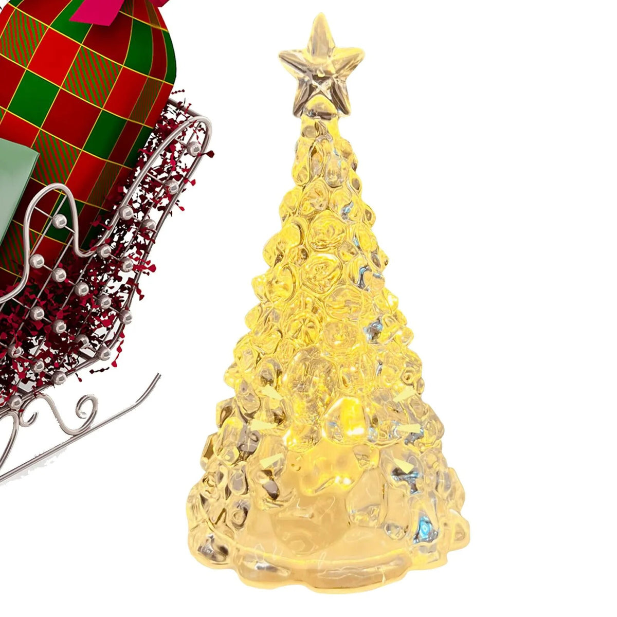 Sapin lumineux – petite veilleuse LED blanche de Noël