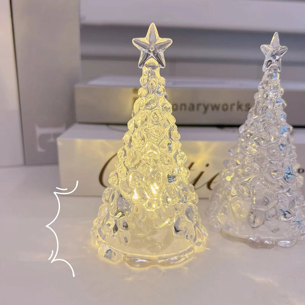 Sapin lumineux – petite veilleuse LED blanche de Noël