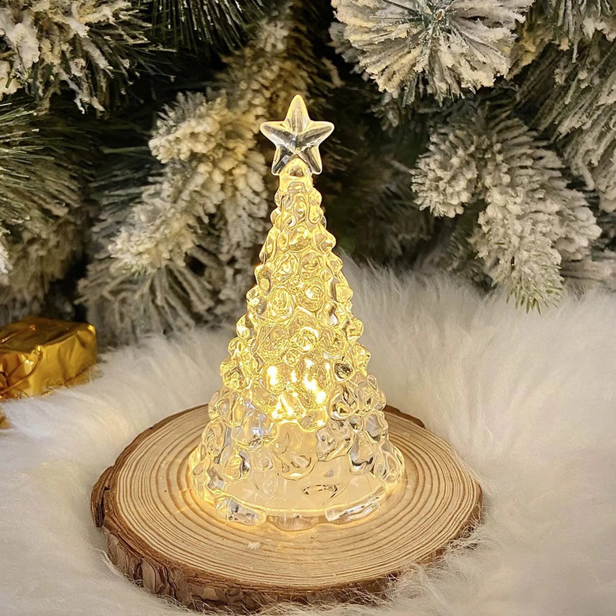 Sapin lumineux – petite veilleuse LED blanche de Noël