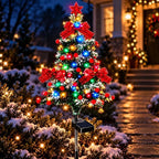 Sapin lumineux solaire de noël – éclairage jardin multicolore