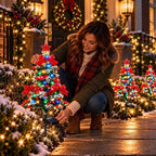 Sapin lumineux solaire de noël – éclairage jardin multicolore
