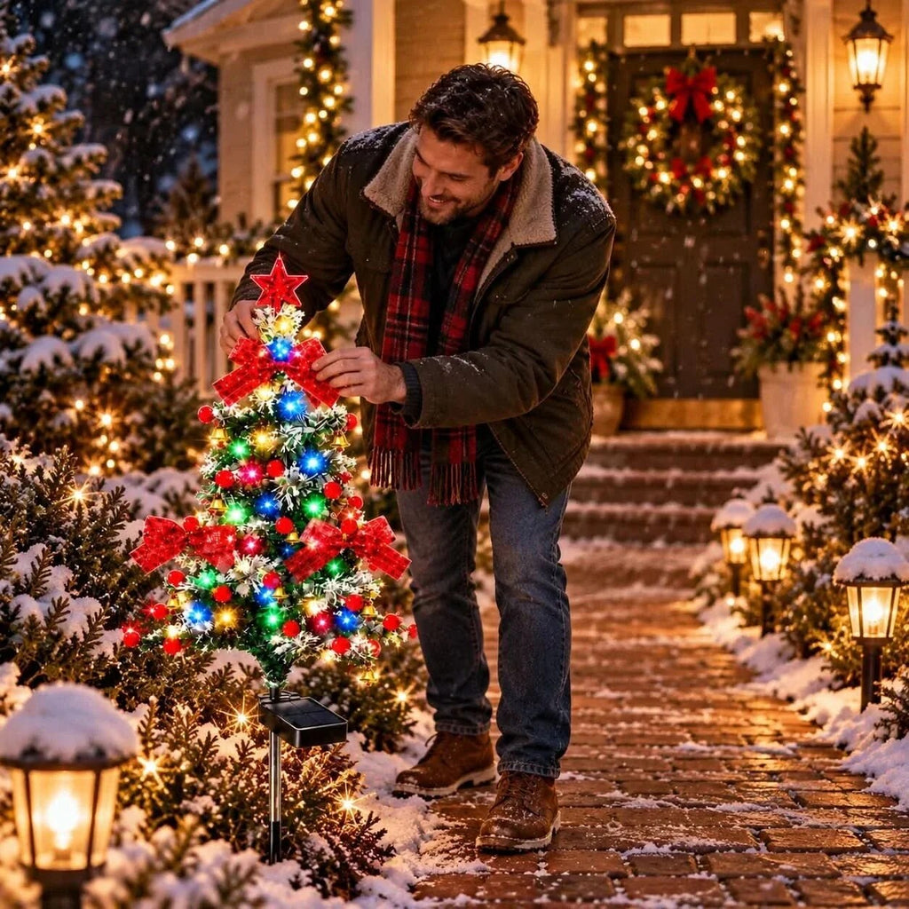 Sapin lumineux solaire de noël – éclairage jardin multicolore