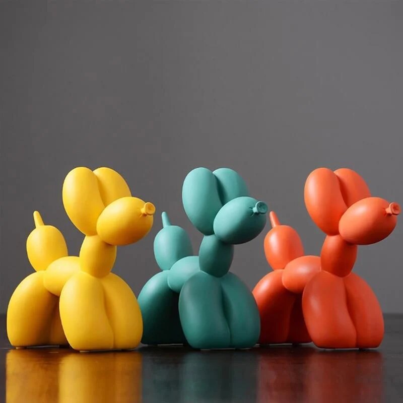 Sculpture Chien Ballon – Figurine Décorative en Résine